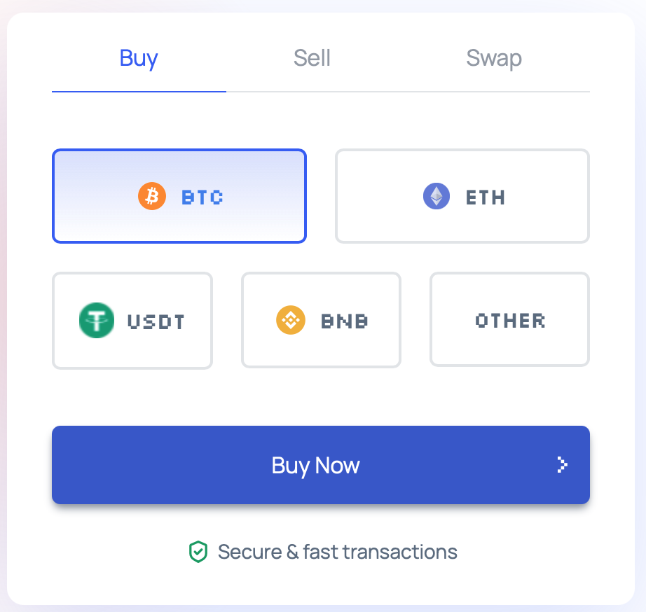 Choose BTC and hit Proceed